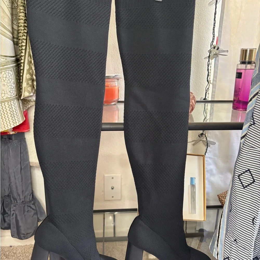Zara Black Over-the-Knee Boots